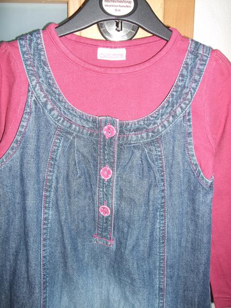 Džínsová šatová suknička + tričko, cherokee,104