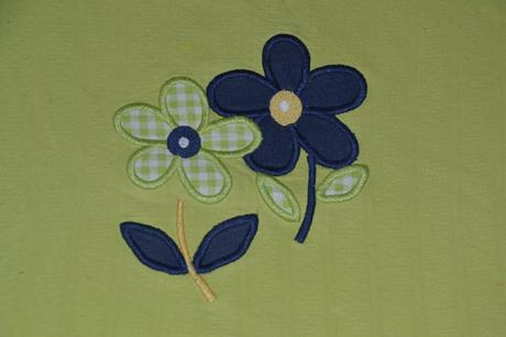 Bavlněné tričko s aplikací kytek, 122