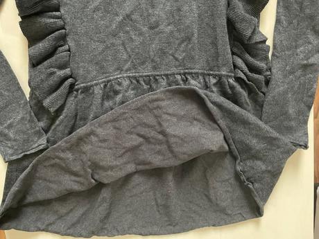 Śedý top/svetřík s volány, vel 164, 13-14 let, i v, 164