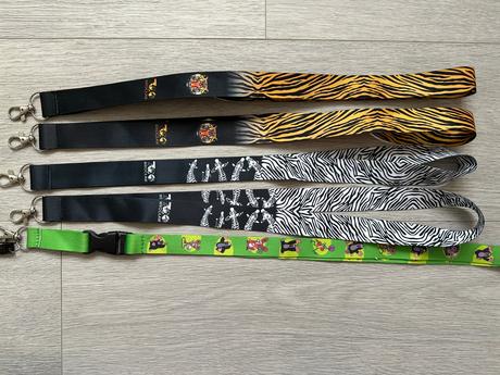 Klíčenka, šňůrka, karabinka pro děti, 5 ks,