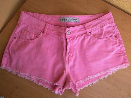 Riflové šortky růžové vel. "40", denim,40