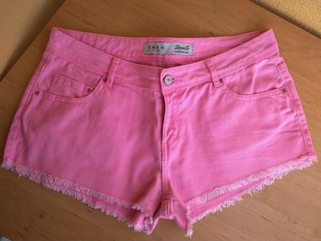 Riflové šortky růžové vel. "40", denim,40