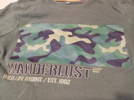 Maskáčové triko dlouhý rukáv vel. 122/128, 122