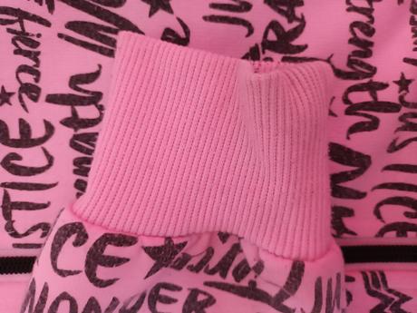 Světle růžová mikina na zip s kapucí wonderwoman, 164