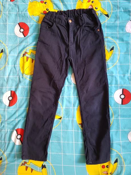 Keprové kalhoty, tmavomodré, vel. 134, h&m,134