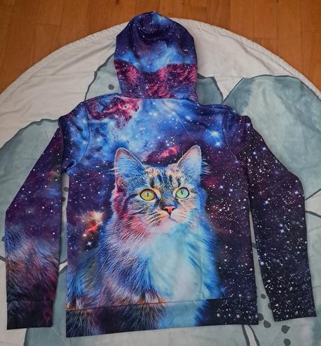 Mikina noční obloha + kočka, 146