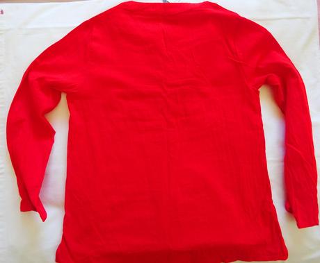 Červená bavlněná halena, xs