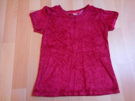 Tričko sametové - tmavě červené, vel. 146, 146