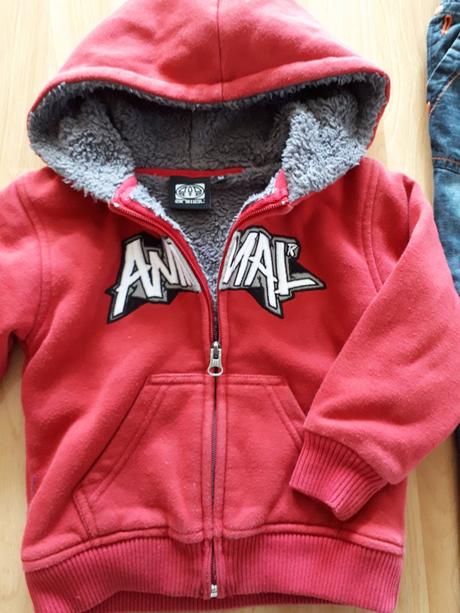 Zateplená mikina a kalhoty / rifle, vel.104 a 110, 104–116