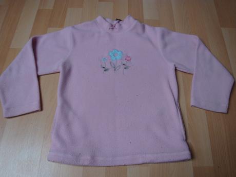 Mikina s kytičkami - růžová, vel. 122/128, 122