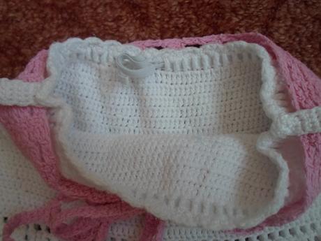 Bílá krajková háčkovaná sukně sukýnka, 104