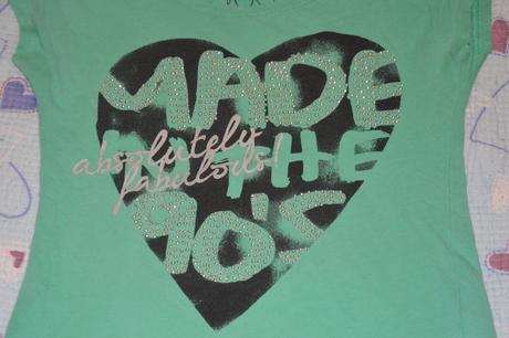 134 140 146 zelené triko se srdcem a kamínky, c&a,140