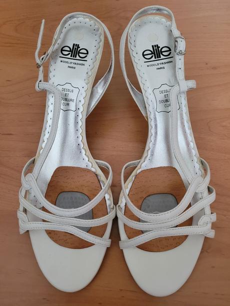 Svatební/bílé páskové boty, 41