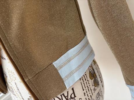 Třpytivá bunda melrose zlatá ve velikosti 32, 32