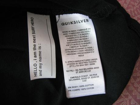 Dětské černé bavlněné tričko s potiskem, quiksilver,140