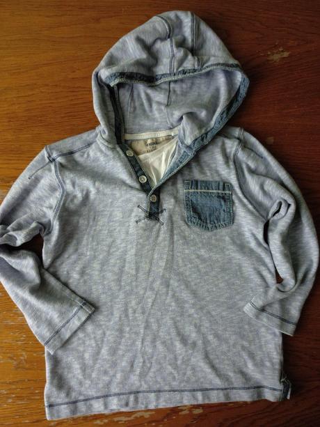 Světle modré tričko s kapucí , next,104