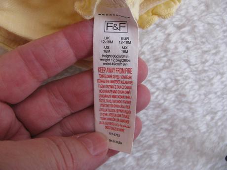 Kojenecký letní bavlněný overal, f&f,86