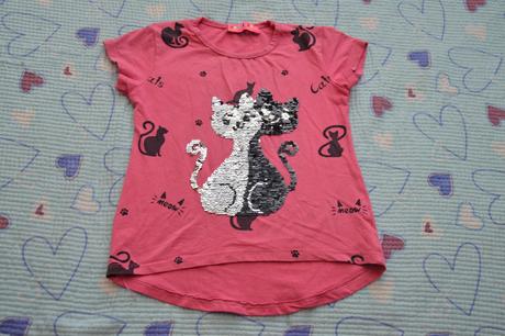 Triko tričko s měnícím obrázkem kočky, 116