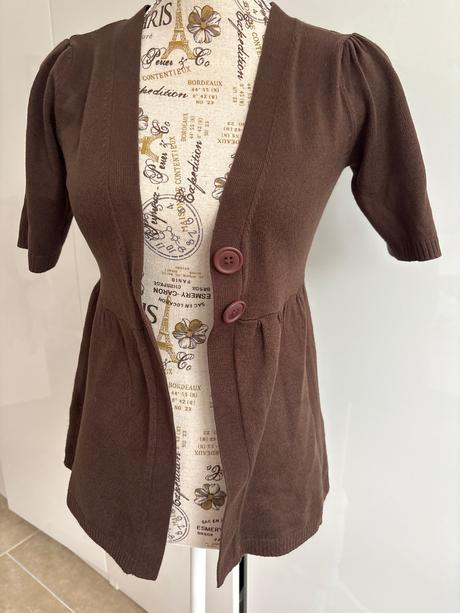 Hnědý svertrik 3 suisses s krátkým rukávem, 34/36, 34
