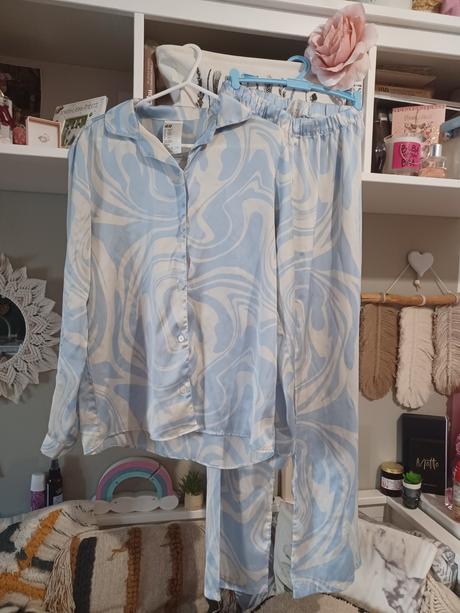 Saténové pyžamo h&m 158/164, xs, h&m,164