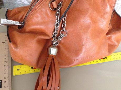 Kabelka a pásek coccinelle vintage oranžová kůže,