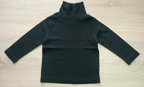 Černé bavlněné tričko s rolákem vel. 86, vertbaudet,86