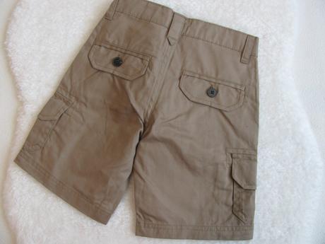 Parádní nové hnědé plátěné kraťasy s kapsami, 110
