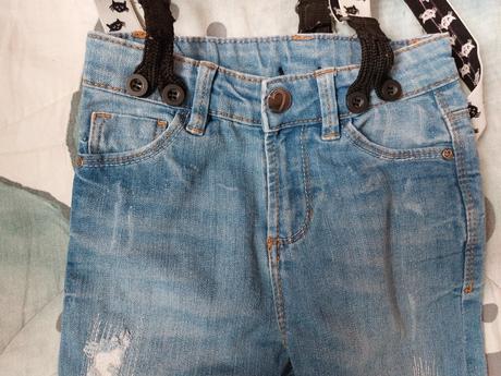 Trhané džíny + kšandy kočičky, dopodopo,110