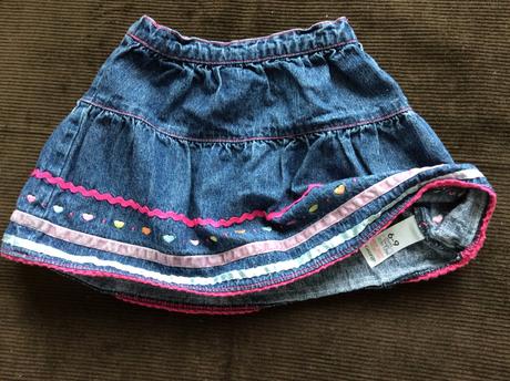 Riflová sukýnka se srdíčky zn. george, george,74