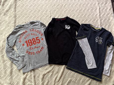 3 trička dlouhý rukávem 146/152, benetton, benetton,146