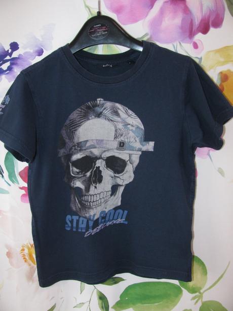 Modré bavlněné tričko deeluxe, 140