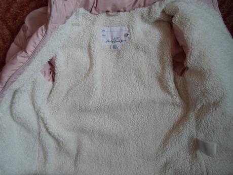 Růžová bunda bundička s kožíškem h&m, h&m,152
