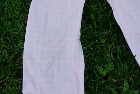 Biloruzove kostickovane leginy 3/4 delka, h&m,116