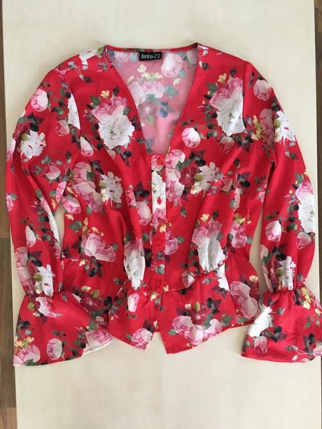 Květ červená halenka, vel m/l, janina, m