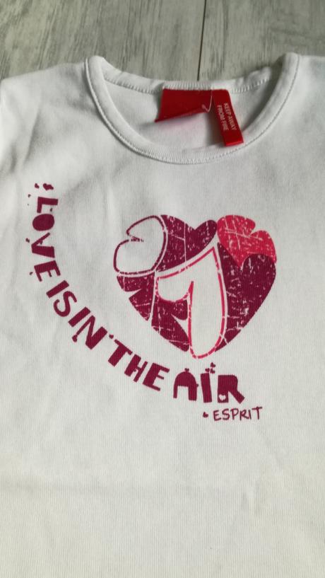Bílé tričko krátký rukáv dívčí, esprit,140
