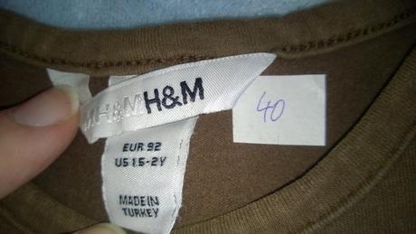 2 x tričko dlouhý rukáv, ham, okay, h&m,92