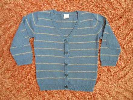 Šedý modrý  svetr svetřík vesta h&m, h&m,86