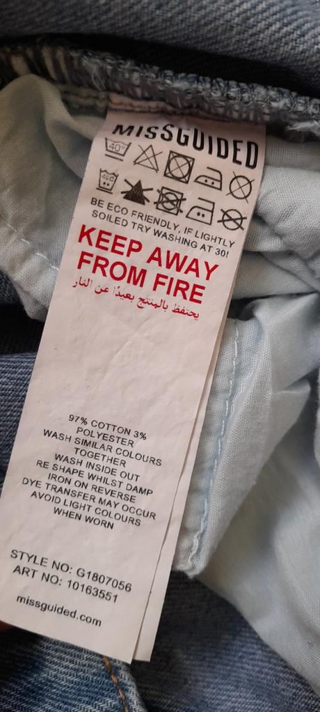 Missguided mom fit modré džíny, 40