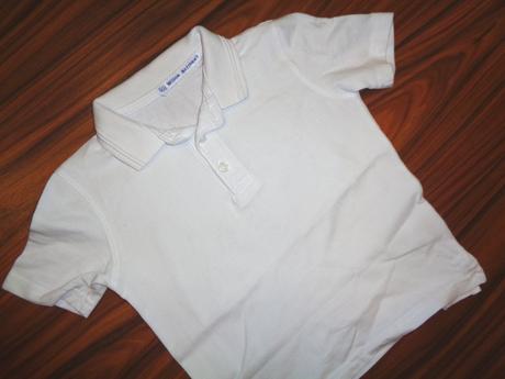 Bílé límečkové vroubkované tričko, 110