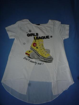 Letní triko s třpytivou aplikací vel. 146-152, takko,146