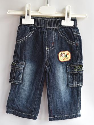 Džíny podšité vel. 0 - 3 m, disney,62