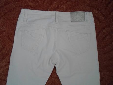 Bílé kalhoty rifle džíny 3/4 capri, 38