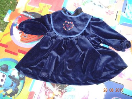 Modré šaty srdce vel. 68 - 74, mothercare,68