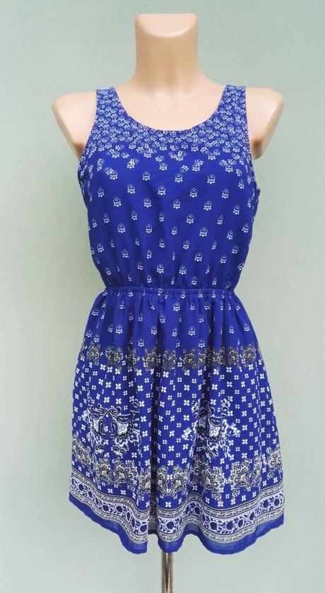 Modré krátké šaty divided - vel.36, h&m,36