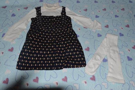 Slavnostní komplet, šaty, rolák, punčošky 110/116, dopodopo,110