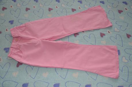 Růžové džíny, plátěné kalhoty, 116