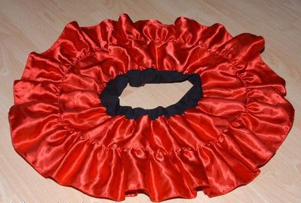 Saténová červená sukýnka červená karkulka, 