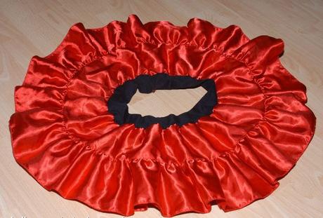 Saténová červená sukýnka červená karkulka, 