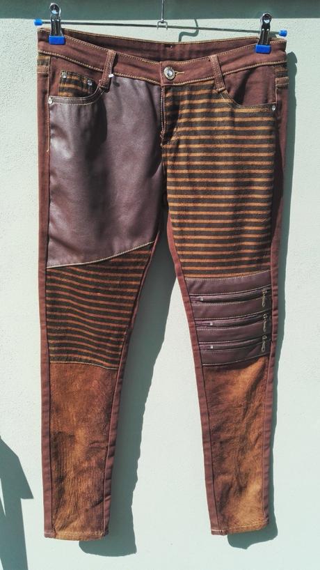 Parádní kombinované dámské kalhoty -vel.36/38, 36