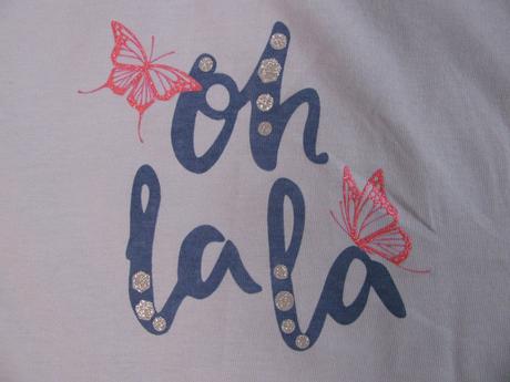 Modré crop top tričko s motýlkami, house,104